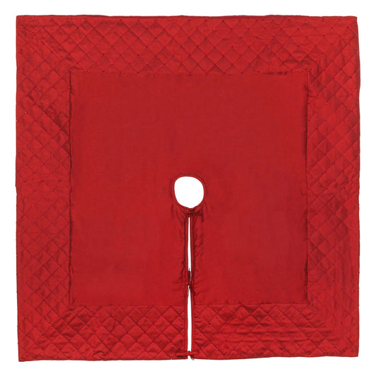 Vickerman 52" Red Quilt Stitch Jewel Christmas Tree skirt