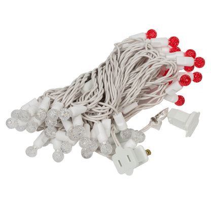 Vickerman 50 Red-Warm White G12 LED Light on White Wire 25' Christmas Single Mold Light Strand