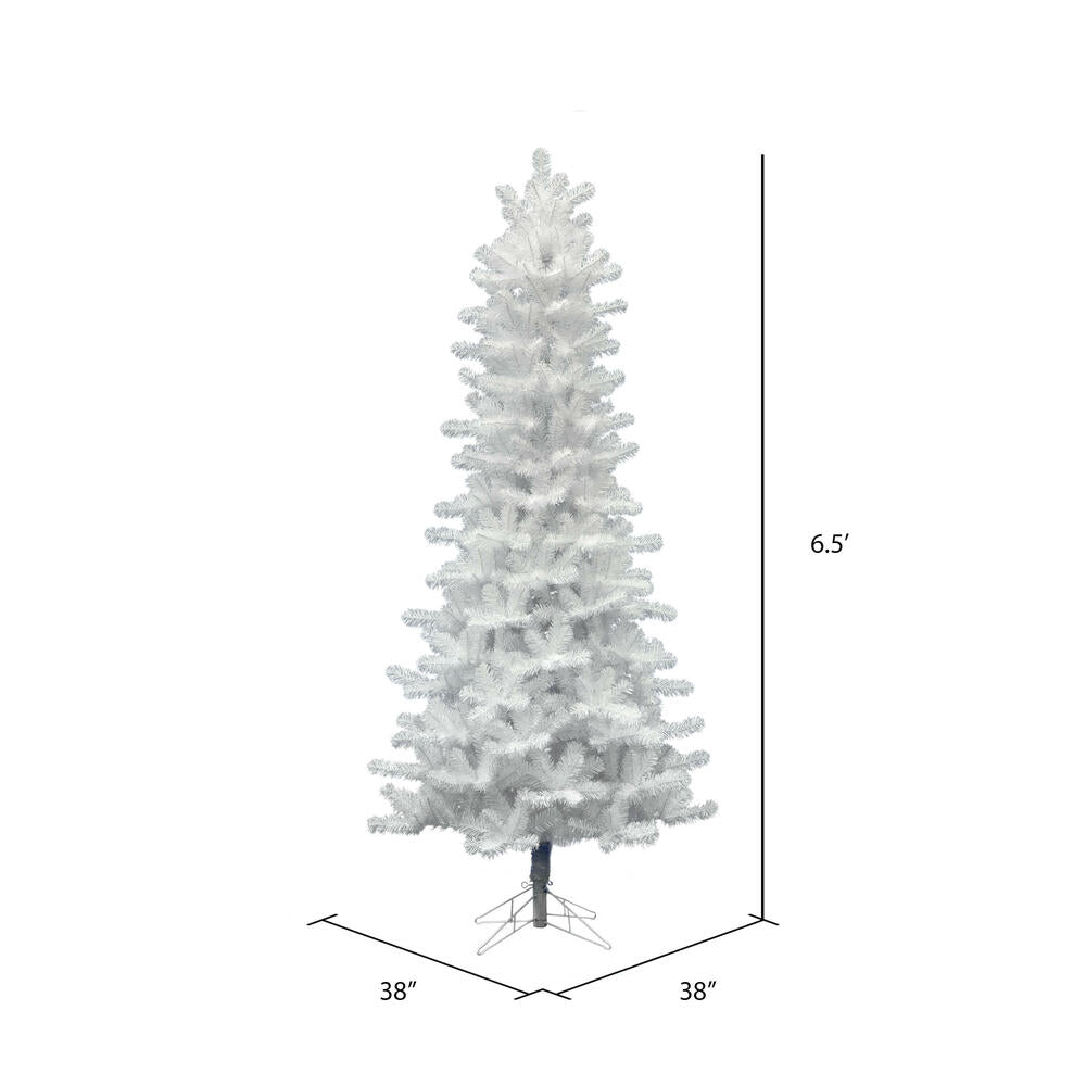 Vickerman 6.5' Crystal White Pine Slim Artificial Christmas Tree Unlit