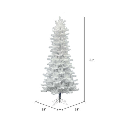 Vickerman 6.5' Crystal White Pine Slim Artificial Christmas Tree Unlit