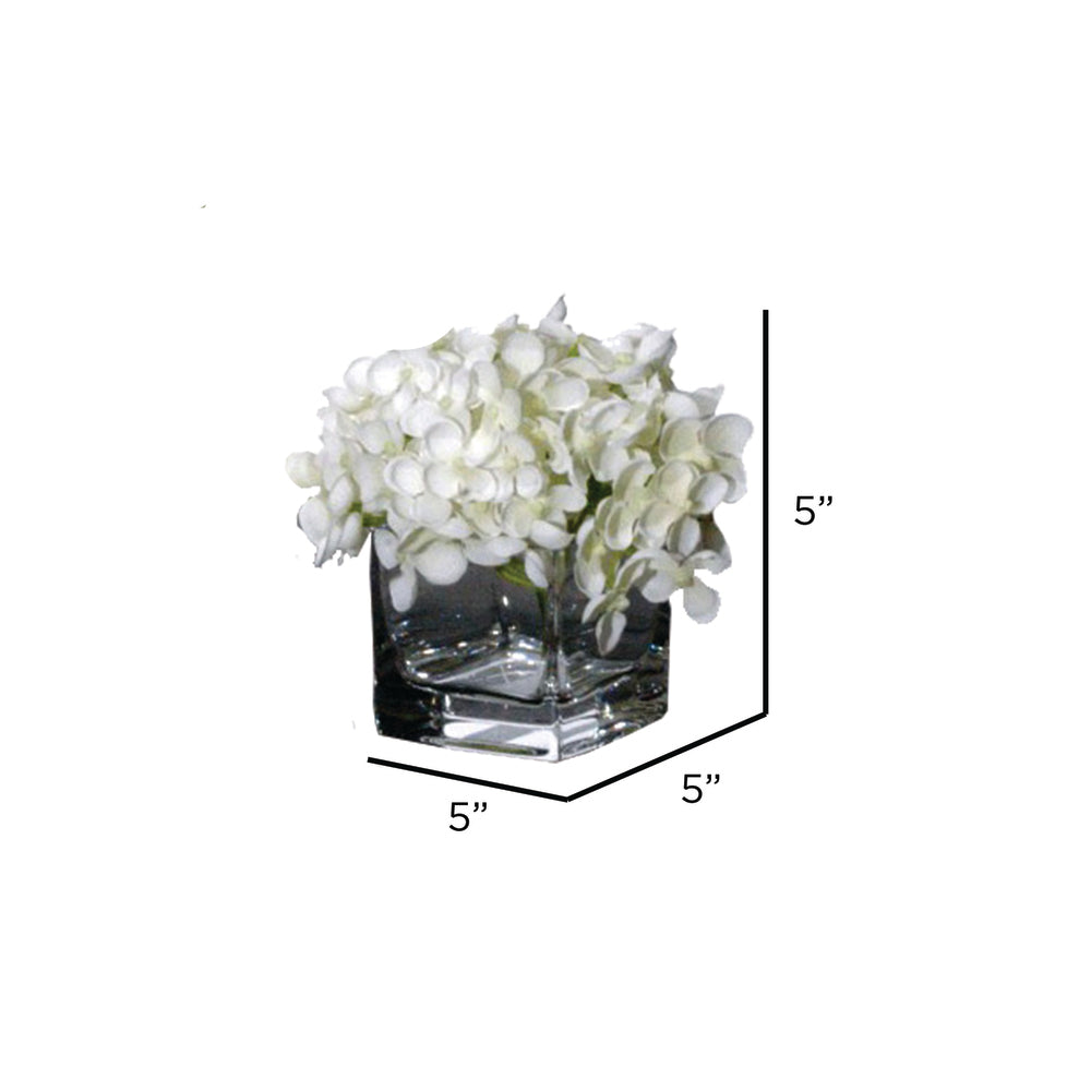 Vickerman Artificial White Mini Hydrangea Set. Comes as a Set of 3.