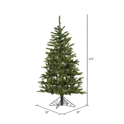 Vickerman 4.5' x 33" Slim Natural Fraser Fir Artificial Christmas Tree Multi-colored Dura-Lit LED lights