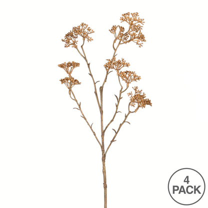 Vickerman 25" Artificial Beige Patrinia Spray. Includes 4 sprays per pack.