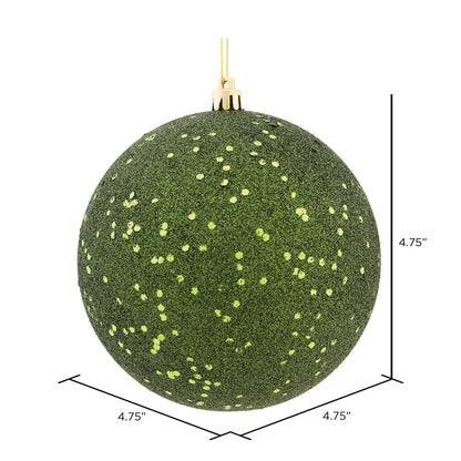 Vickerman 4.75" Moss Green Sequin Ball Ornament 4 per Bag