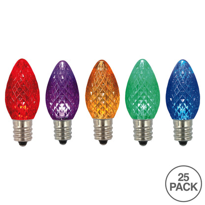 Vickerman C7 LED Multi-colored Faceted Twinkle Bulb bag of 25