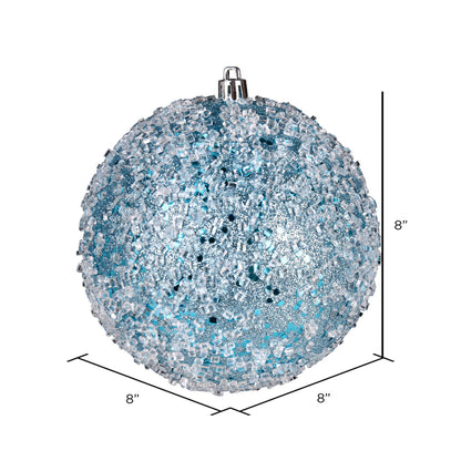 Vickerman 8" Baby Blue Glitter Hail Ball Ornament