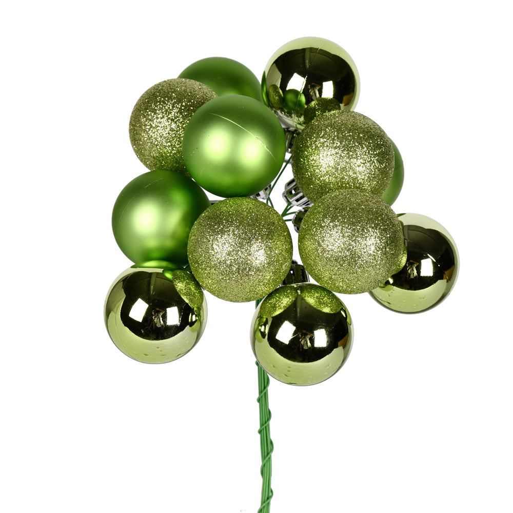 Vickerman 12" Celadon Ball Ornament Christmas Pick 4 per set