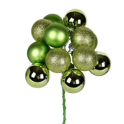 Vickerman 12" Celadon Ball Ornament Christmas Pick 4 per set