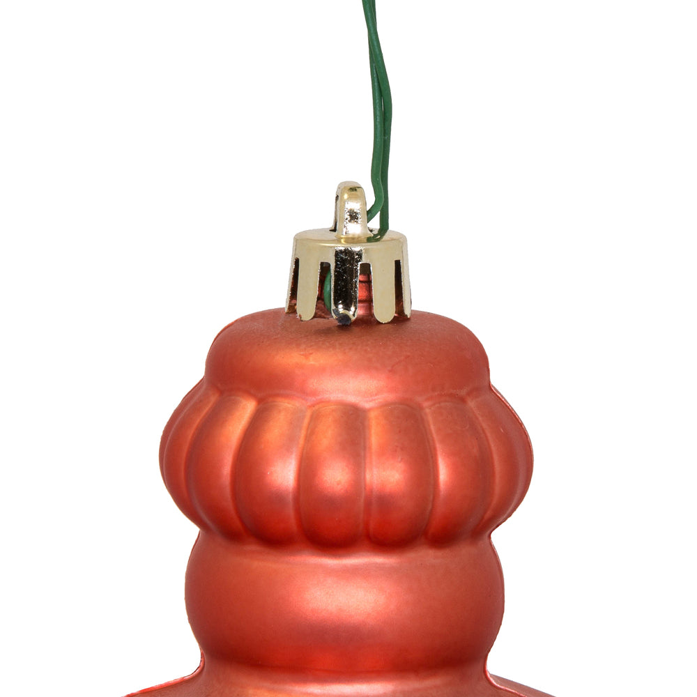 Vickerman 6" Coral Matte Onion Drop Christmas Ornament 4 per pack