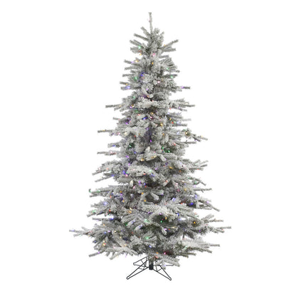 Vickerman 8.5' Flocked Sierra Fir Artificial Christmas Tree Multi-Colored LED Dura-Lit lights