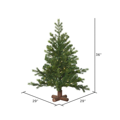 Vickerman 3' x 29" Eagle Fraser Fir Full Artificial Christmas Tree Warm White Dura-lit LED Lights