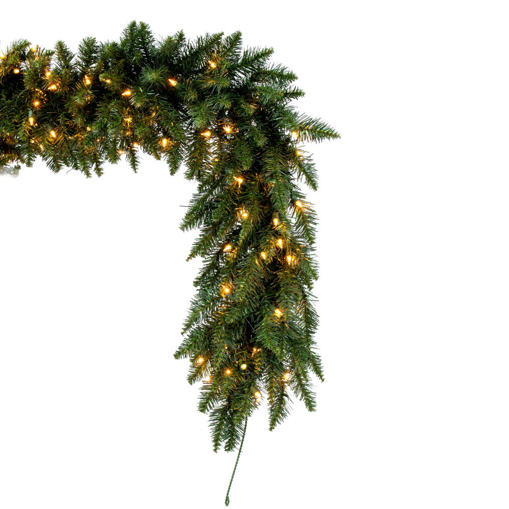 Vickerman 9' Camdon Fir Artificial Christmas Garland Clear Dura-lit Incandescent Mini Lights