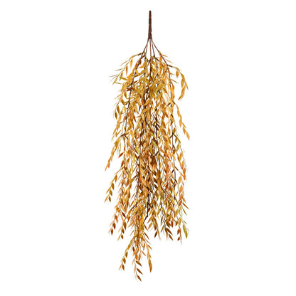 Vickerman 30" Artificial Brown Salix Leaf Hanging Bush Pack of 2