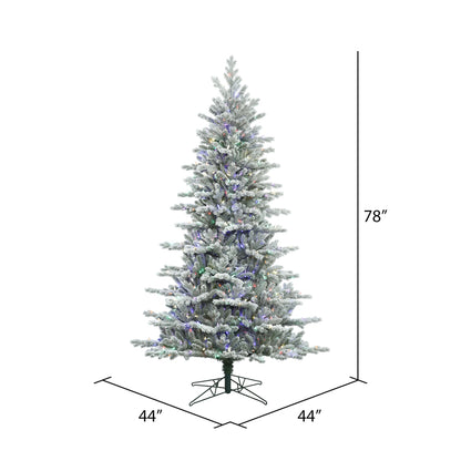 Vickerman 6.5' Frosted Eastern Fraser Fir Artificial Christmas Tree Multi-colored Dura-Lit LED lights