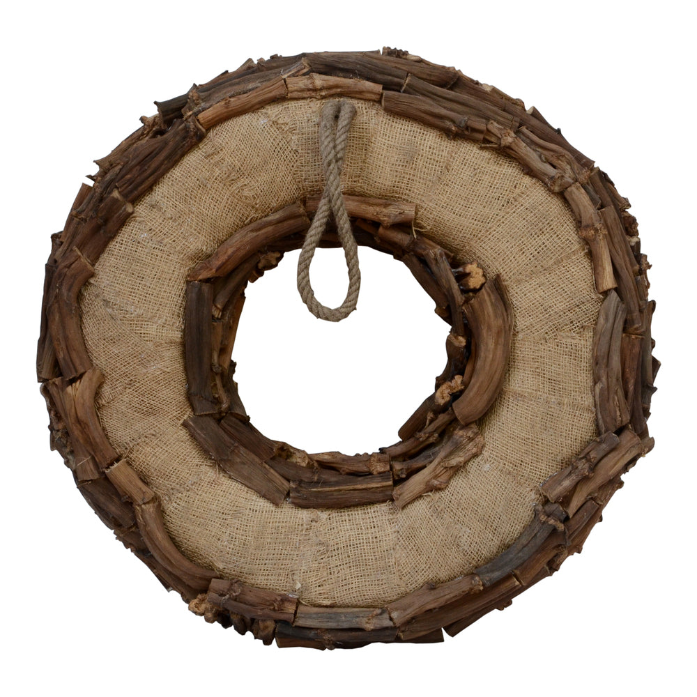 Vickerman 25" Natural Banana Stick Cut Wreath Dried