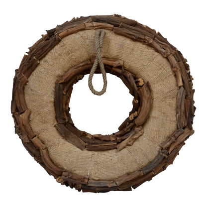 Vickerman 25" Natural Banana Stick Cut Wreath Dried