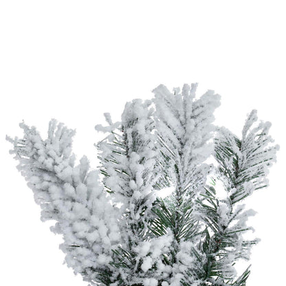 Vickerman 9' x 12" Flocked Alaskan Artificial Christmas Garland Pure White Single Mold Mini Lights