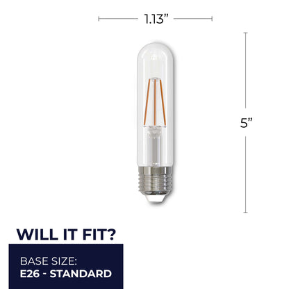 BULBRITE LED T9 MEDIUM SCREW (E26) 4W FULLY COMPATIBLE DIMMING FILAMENT LIGHT BULB 2700K/WARM WHITE 40W INCANDESCENT EQUIVALENT 2PK (776881)