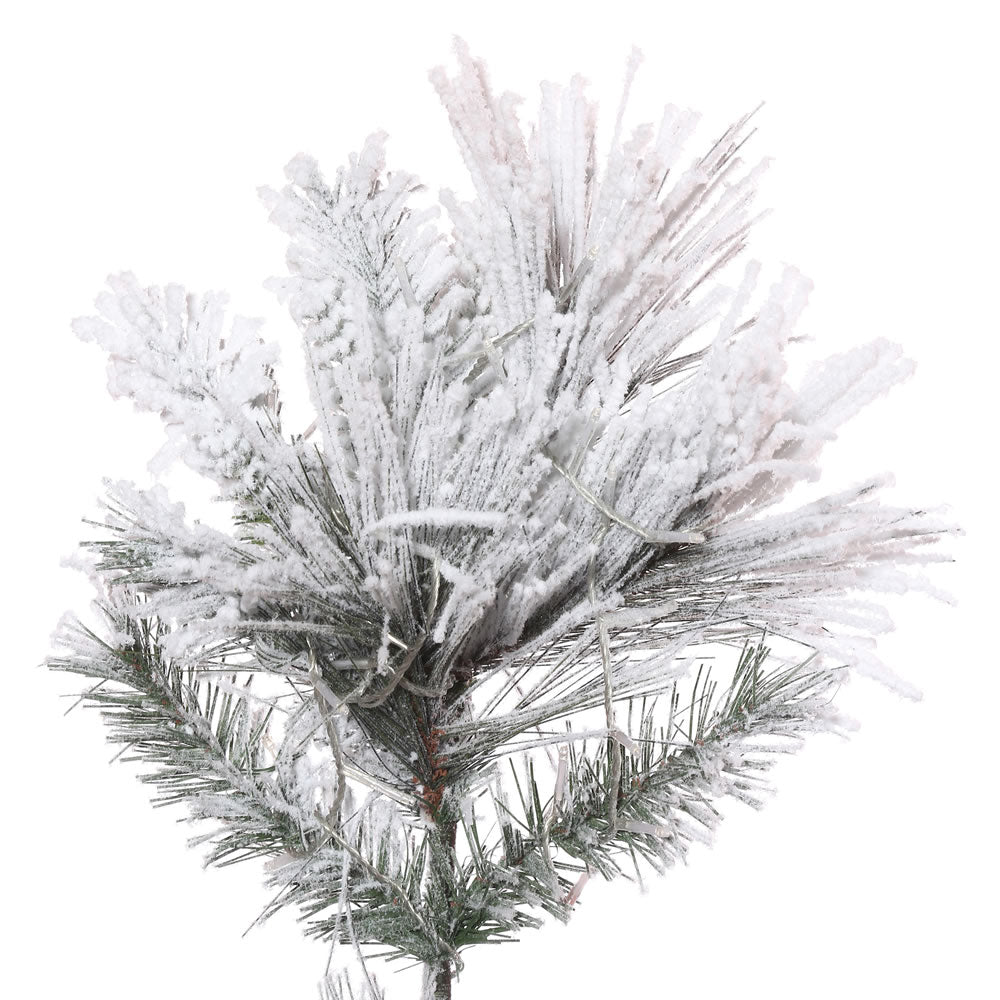 Vickerman 4.5' x 30" Flocked Atka Slim Artificial Christmas Tree Unlit