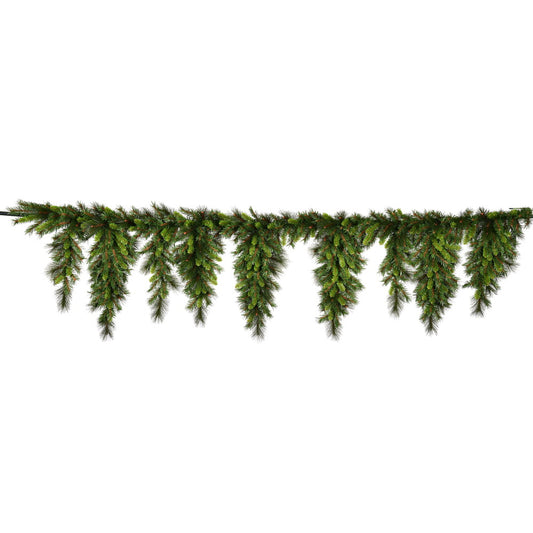 Vickerman 9' x 19" Bangor Mixed Icicle Artificial Christmas Garland Unlit