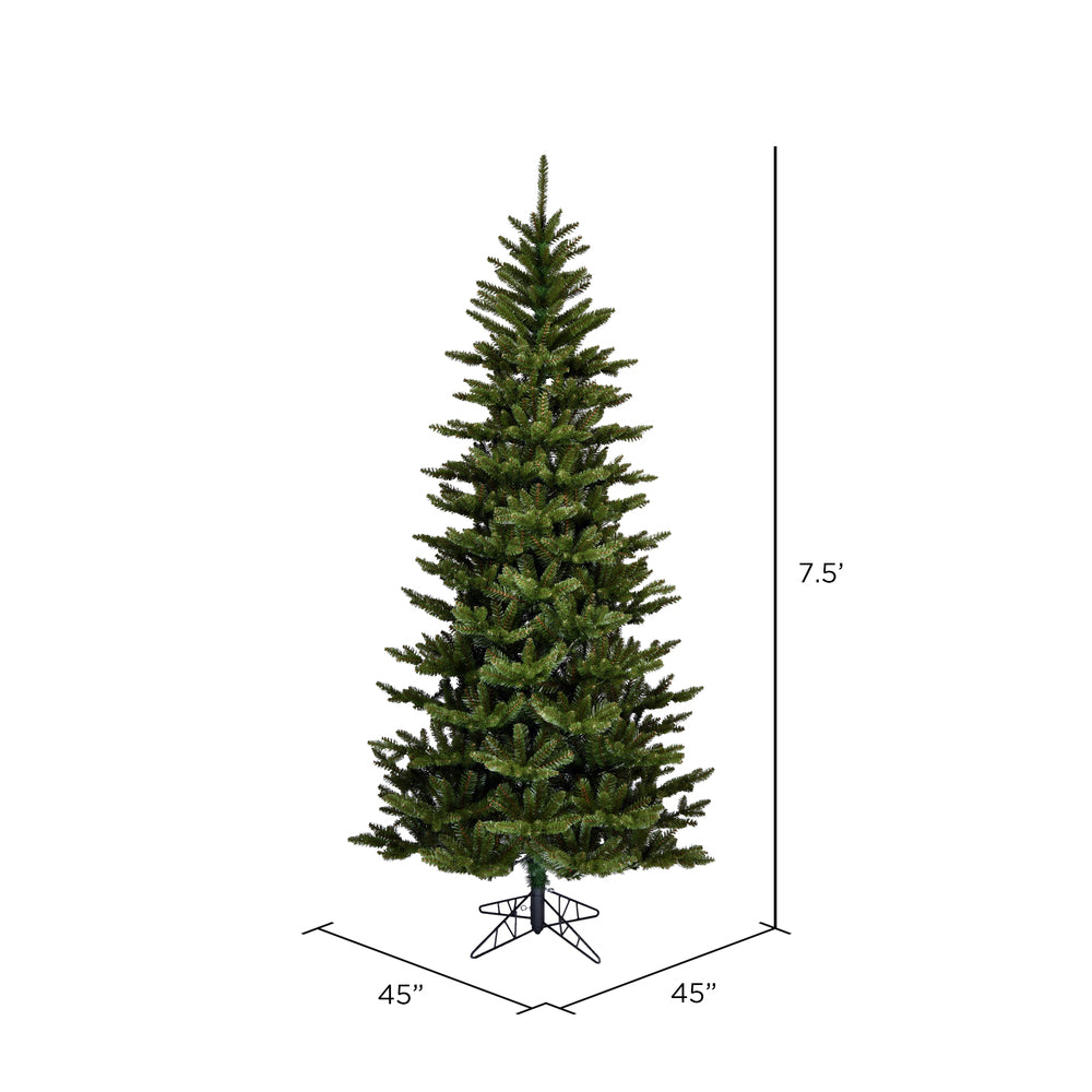 Vickerman 7.5' x 45" Slim Natural Fraser Fir Artificial Christmas Tree Unlit
