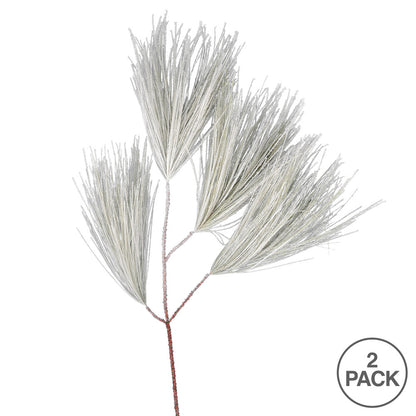 Vickerman 30" Flocked Coutler Pine Artificial Christmas Spray. Includes 2 sprays per pack.