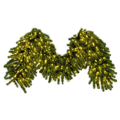 Vickerman 9' x 24" Deluxe Sequoia Pine Artificial Pre-Lit Garland with Guage Galvanized Wire