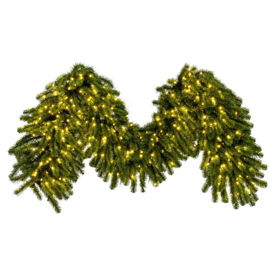 Vickerman 9' x 24" Deluxe Sequoia Pine Artificial Pre-Lit Garland with Guage Galvanized Wire