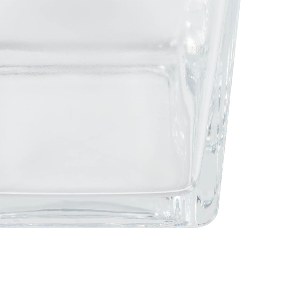 Vickerman 3" Clear Cube Glass Container. Includes four pieces per set.