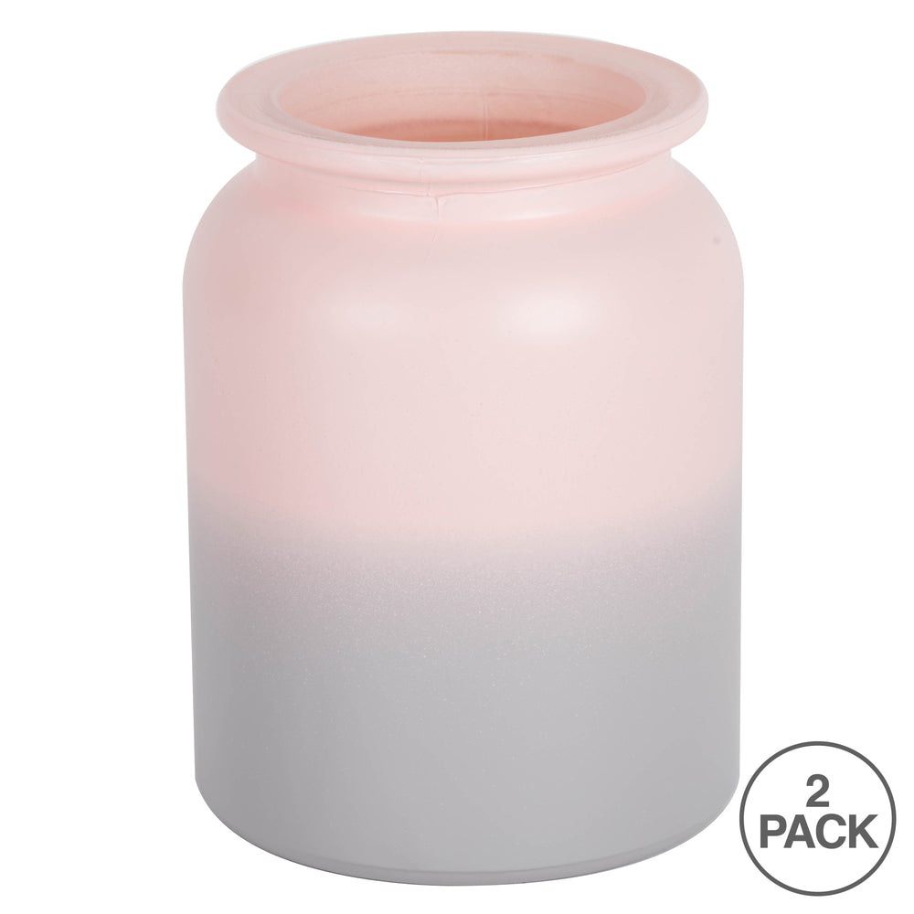 Vickerman 5.8" Almondine Ombre Round Glass Container Set of 2