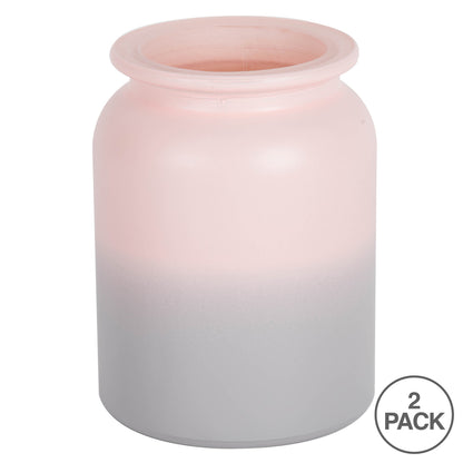 Vickerman 5.8" Almondine Ombre Round Glass Container Set of 2