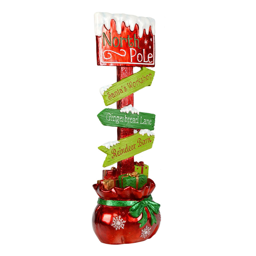 Vickerman 37" Red and Green Directional North Pole Sign