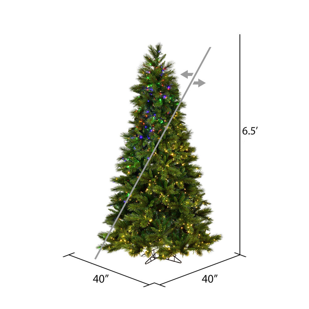 Vickerman 6.5' x 40" Brighton Pine Artificial Christmas Tree with LED Color Changing Lights