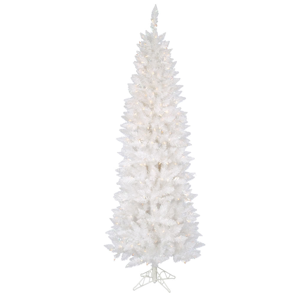 Vickerman 6' Sparkle White Spruce Pencil Artificial Christmas Tree Clear Dura-lit Incandescent Lights