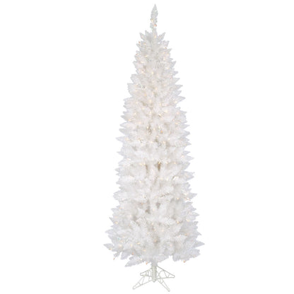 Vickerman 6' Sparkle White Spruce Pencil Artificial Christmas Tree Clear Dura-lit Incandescent Lights