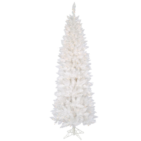 Vickerman 6' Sparkle White Spruce Pencil Artificial Christmas Tree Clear Dura-lit Incandescent Lights