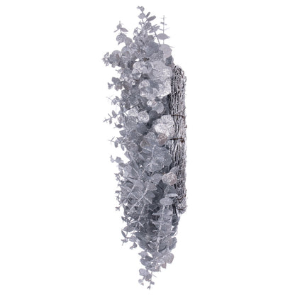 Vickerman 24" Silver Artificial Eucalyptus Glitter Wreath.