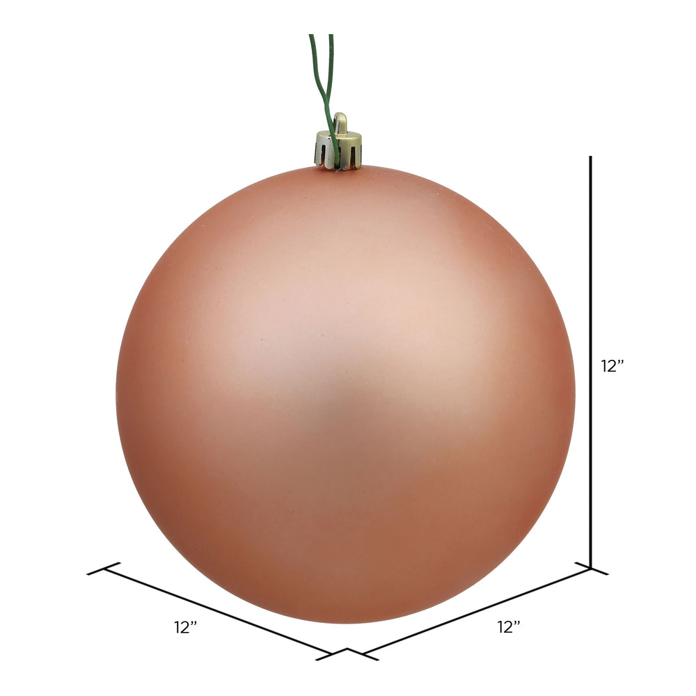 Vickerman 12" Rose Gold Matte Ball Ornament