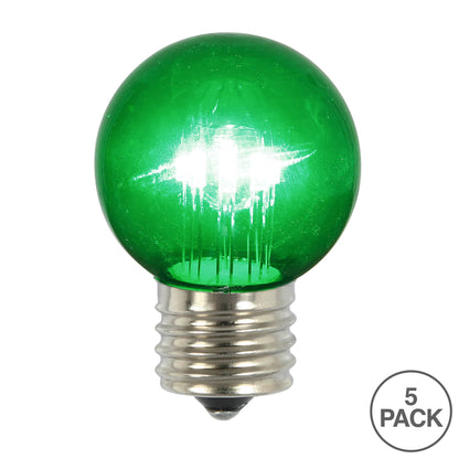 Vickerman Green Glass G50 Transparent LED Replacement Bulb 5 per Box