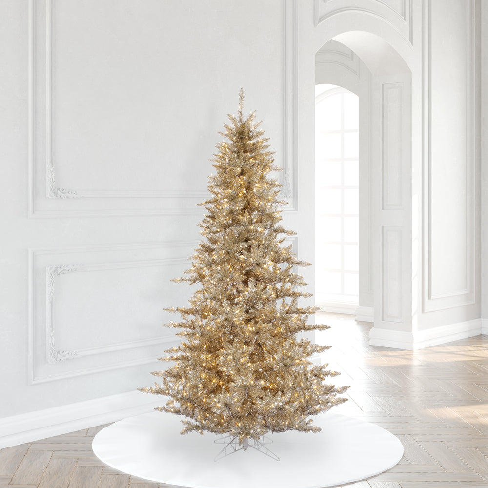 Vickerman 6.5' Champagne Fir Artificial Christmas Tree Warm White Dura-lit LED Lights