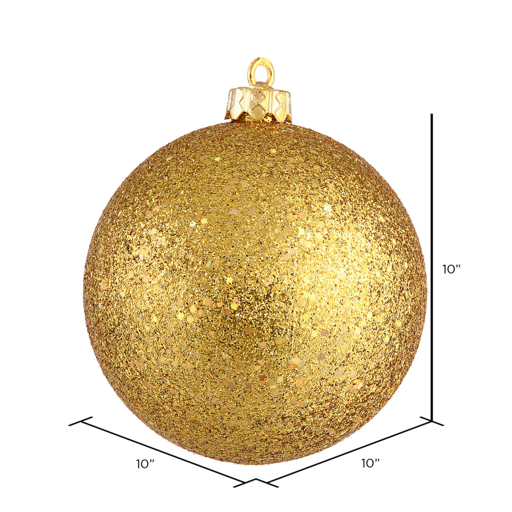 Vickerman 10" Antique Gold Sequin Ball Ornament