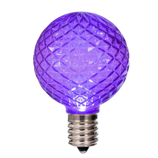 Vickerman G50 LED Purple Replacement Bulb E17/C9 Nickel Base 120V .8 Watts package of 25