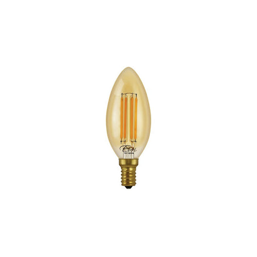 Euri Lighting VB10-3020ea-4 Vintage LED 40-Watt Equivalent B10 Filament Lamp E12 Candelabra Amber Glass Dimmable - 2700K - 4 Pack