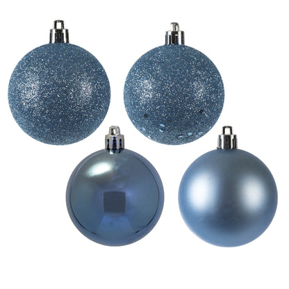 Vickerman 2.4" Periwinkle 4-Finish Ball Ornament Assortment 24 per Box