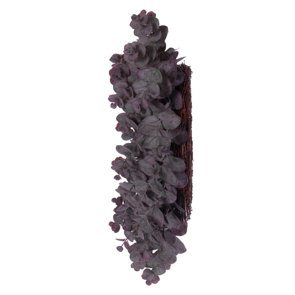 Vickerman 24" Artificial Burgundy Spiral Eucalyptus Wreath