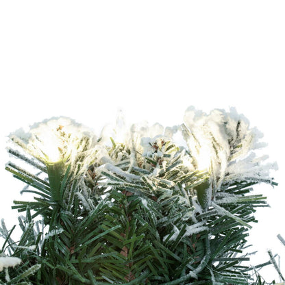 Vickerman 24" Frosted Glacier Pine Artificial Pre-Lit Wreath with 150 Realistic Frosted Mixed PVC Tips and 50 Dura-Lit® Warm White Mini Lights,