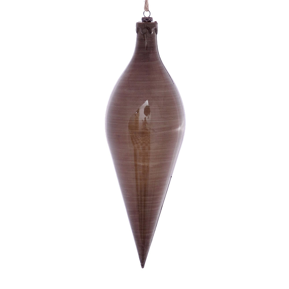 Vickerman 12" Pewter Wood Grain Shuttle Ornament. These ornaments are the perfect addition to any holiday decorating project. They features a light wood grain pattern. Includes 2 pieces per pack.