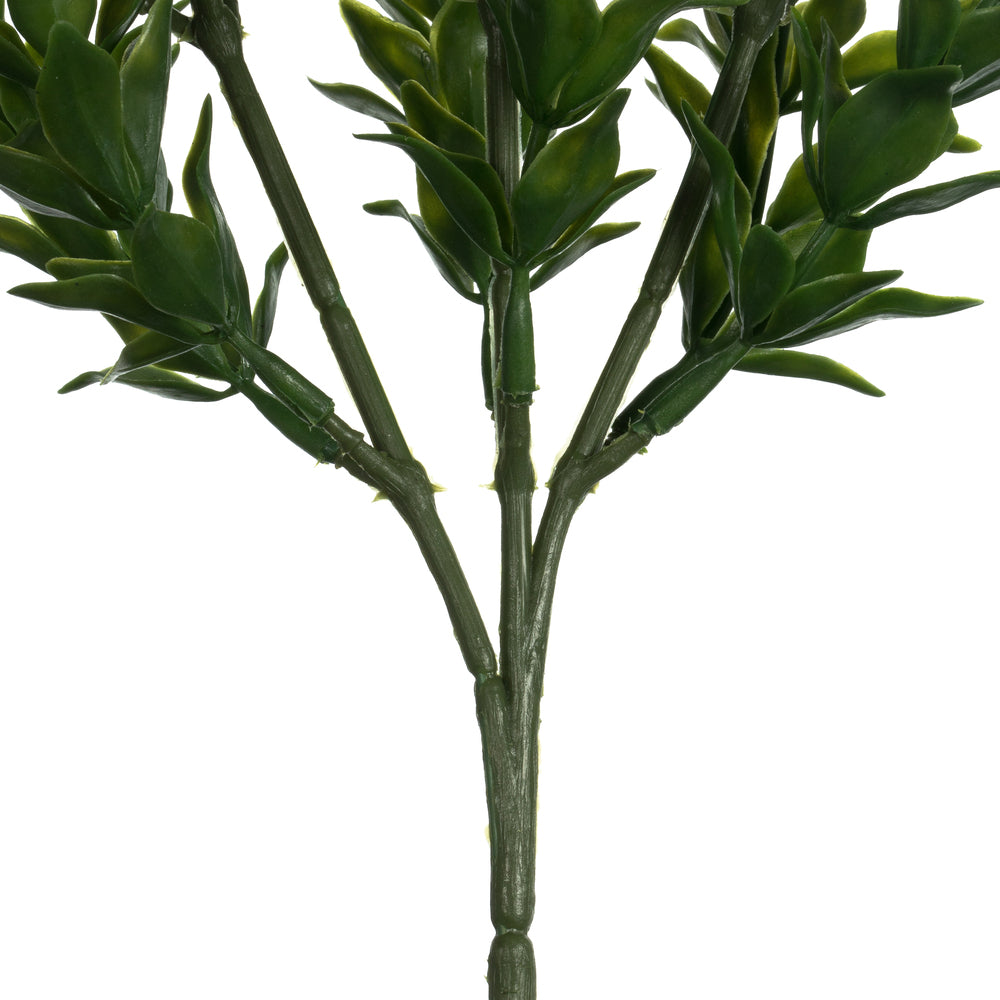 Vickerman 25.5" Artificial Green Mini Leaf Bush. UV Coated Set of 4