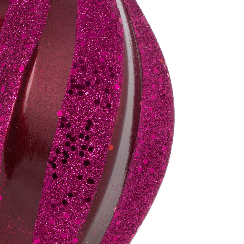 Vickerman 12" Berry Red Candy Glitter Swirl Drop Christmas Ornament