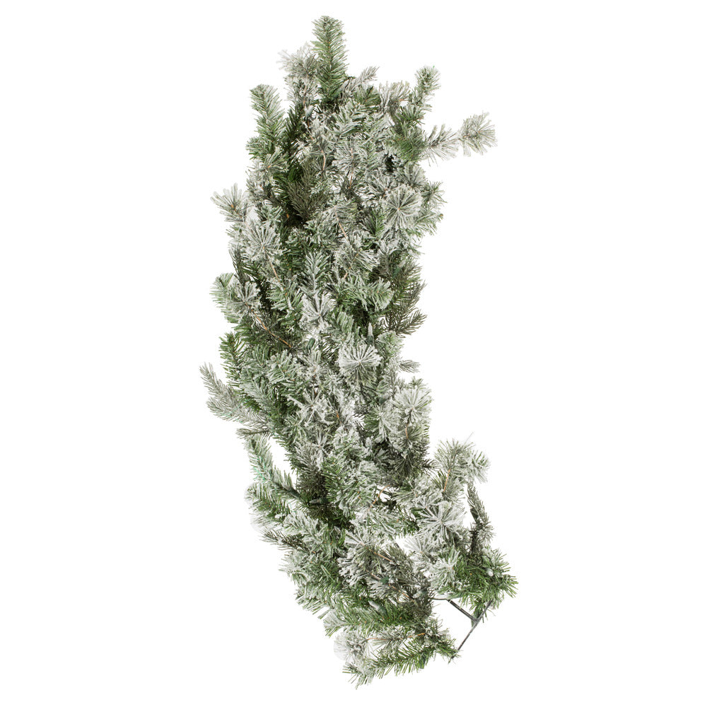 Vickerman 60" Flocked Kiana Artificial Christmas Wreath Warm White Dura-Lit® LED Mini Lights